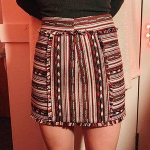 Red & Black Striped Skirt